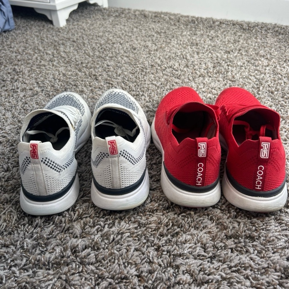F45 x APL Coach Red and White Sneakers